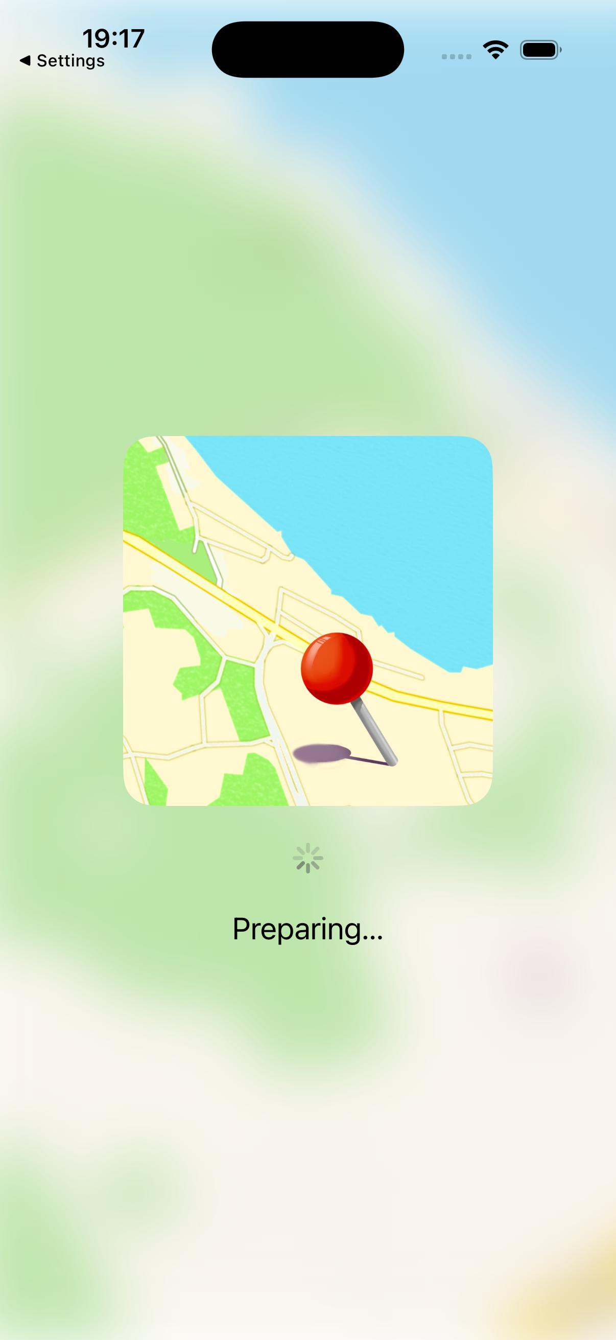 Location Fix launch screen